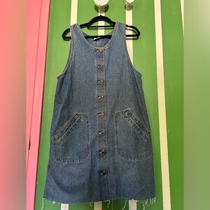 Denim overall dress